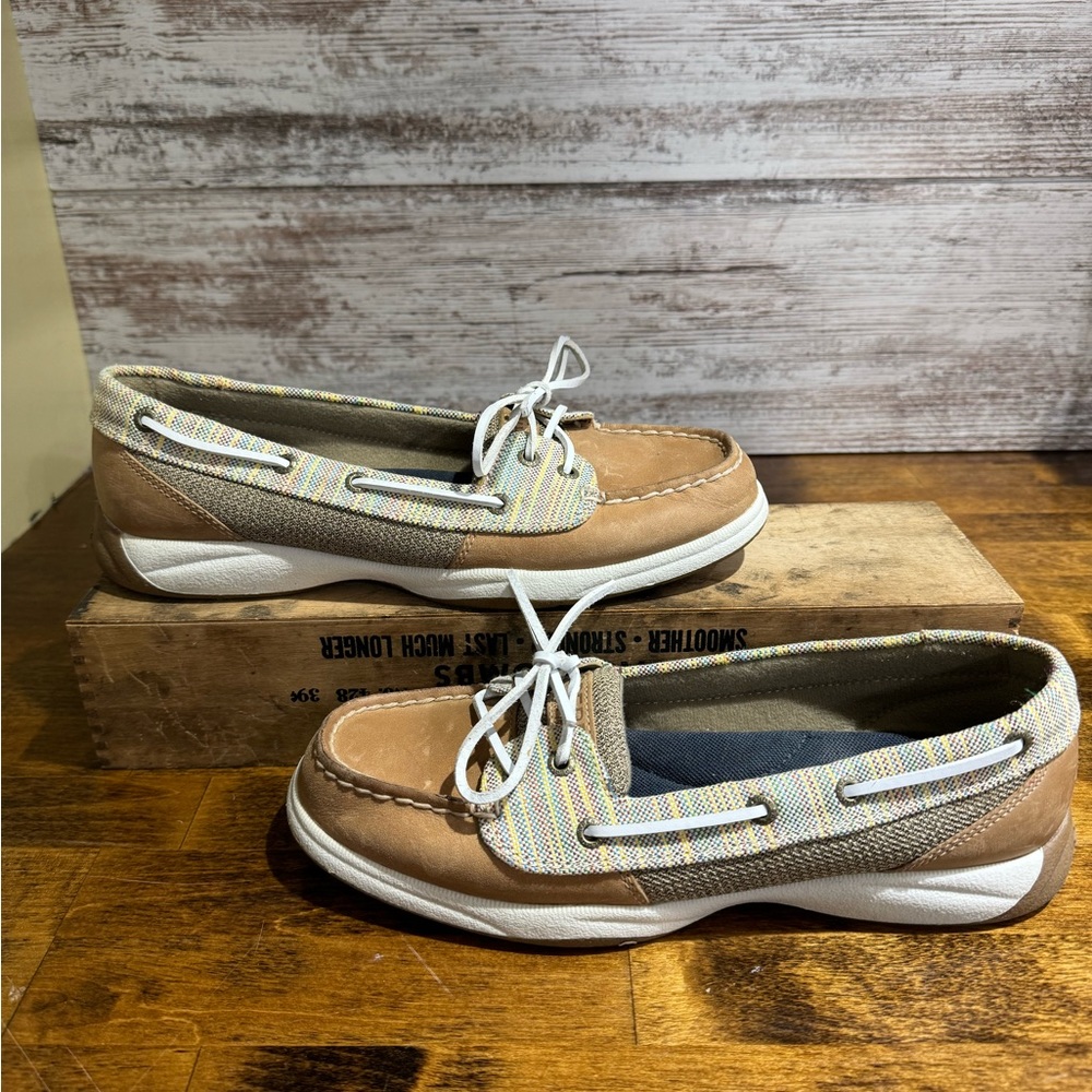 Sperry Top Sider Intrepid Boat Shoes Tan Leather Women’s Size 8